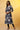 Blue Patch Printed Flared Kurta
