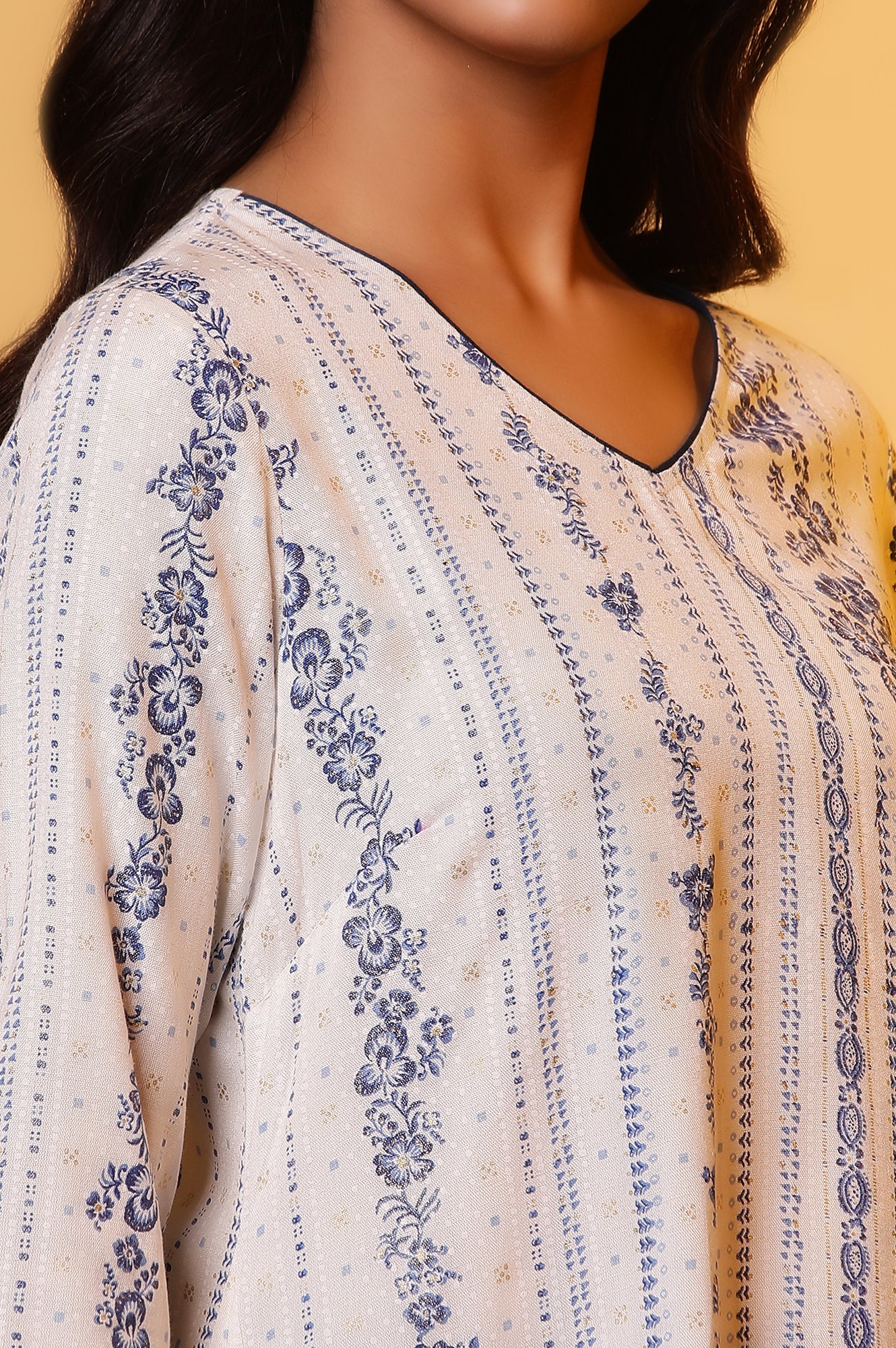 White A-line Floral Printed Kurta