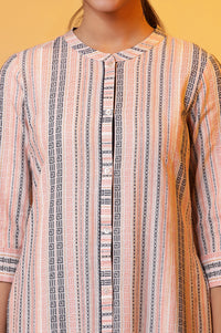 Multi-coloured Striped Dobby Kurta