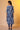 Blue Floral Foil Printed A-line Kurta