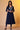 Blue A-line Striped Embroidered Kurta
