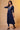 Blue A-line Striped Embroidered Kurta