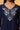 Blue A-line Striped Embroidered Kurta