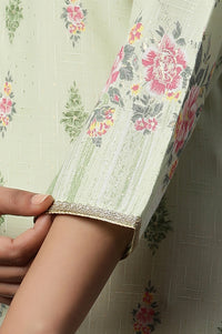 Green Floral Printed Straight Kurta