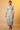 White and Blue Floral Printed Flared Kurta