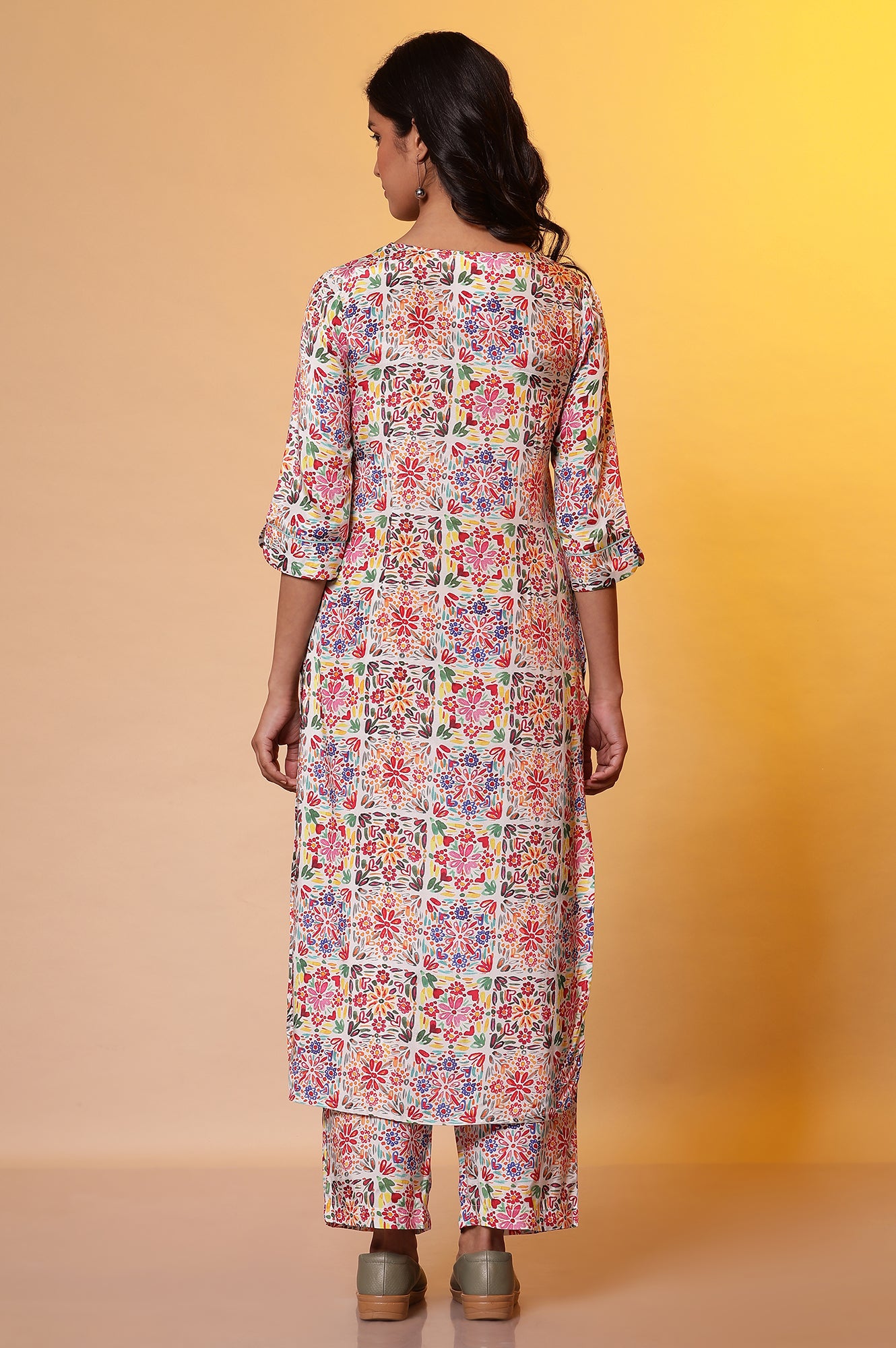 Multi-coloured Everyday Printed Straight Kurta