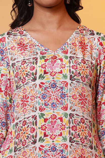 Multi-coloured Everyday Printed Straight Kurta