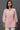 Peach Lurex Crepe Stripe Short Kurti