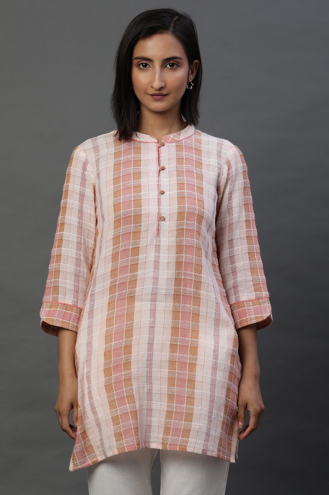 Multi-coloured Checker Short Kurti