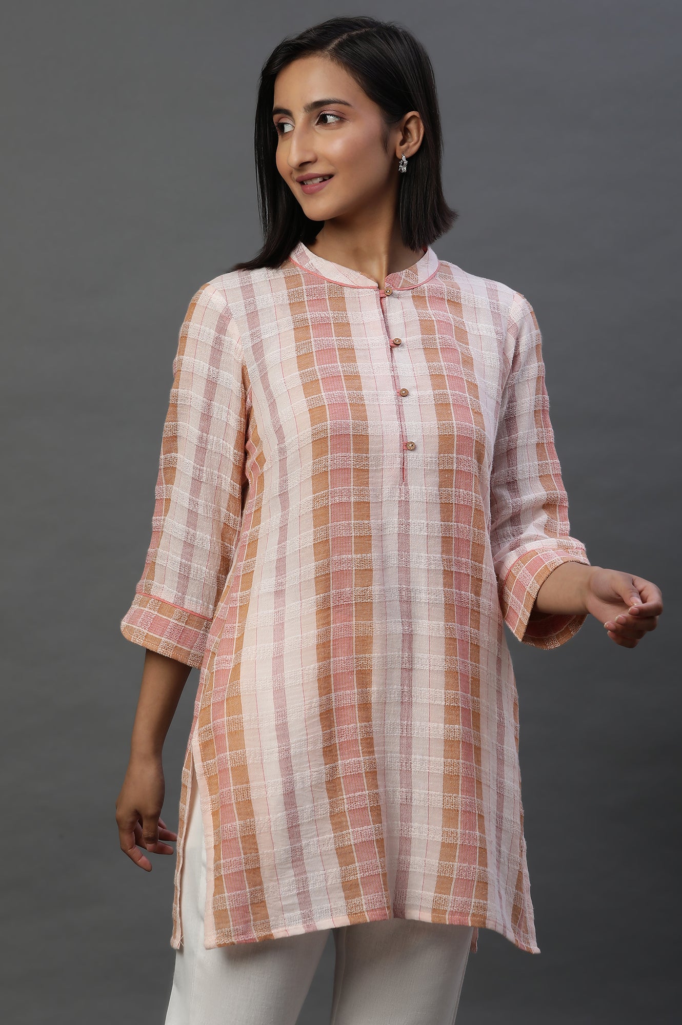 Multi-coloured Checker Short Kurti