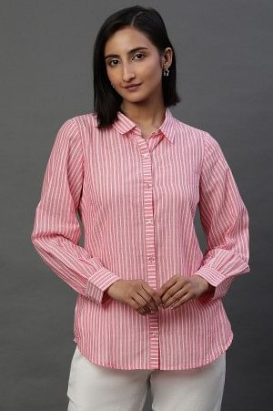 Pink Striped Cotton Shirt