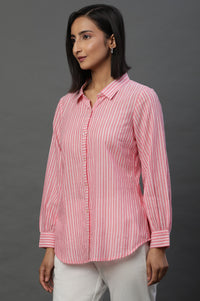 Pink Striped Cotton Shirt