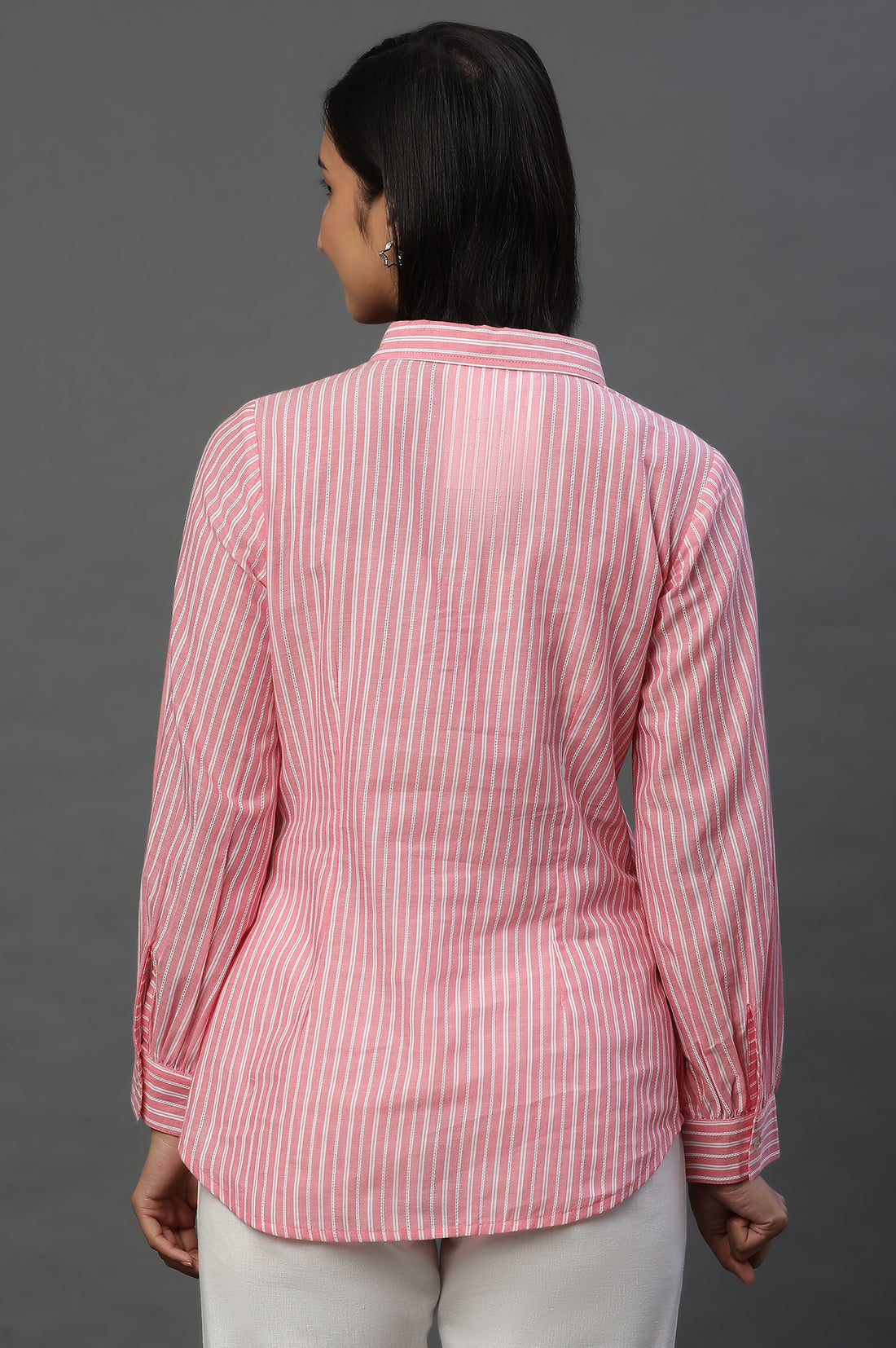Pink Striped Cotton Shirt