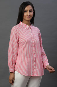 Pink Striped Cotton Shirt