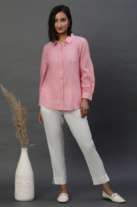 Pink Striped Cotton Shirt