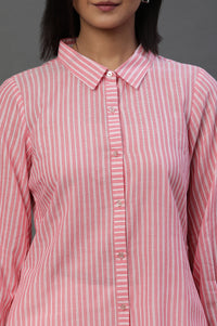 Pink Striped Cotton Shirt