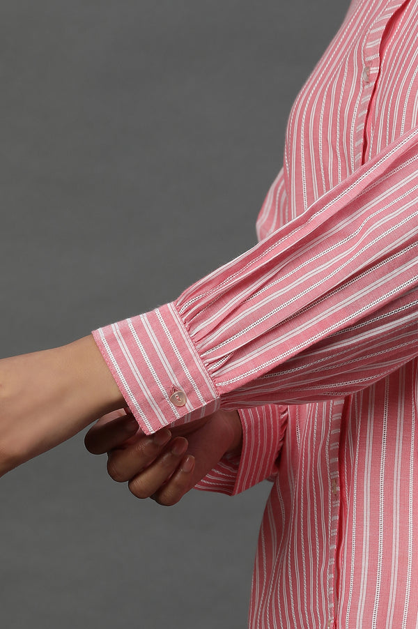 Pink Striped Cotton Shirt