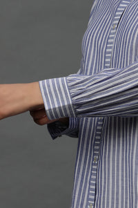 Navy Striped Cotton Shirt