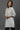 Grey and White Thread Embroidered Short Kurti