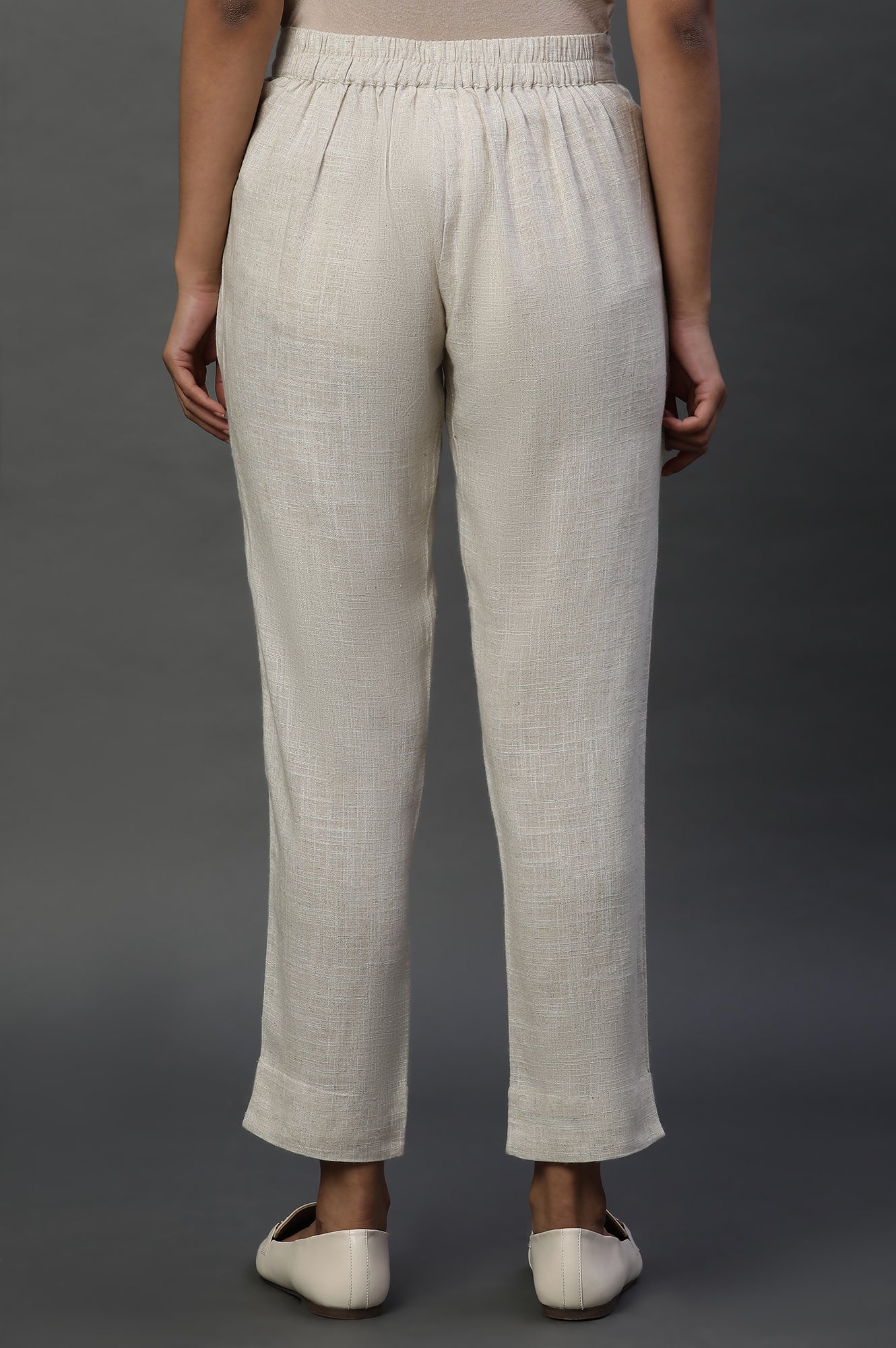 Natural Rayon Flax Trouser Pants