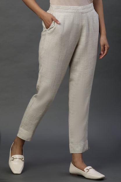 Natural Rayon Flax Trouser Pants