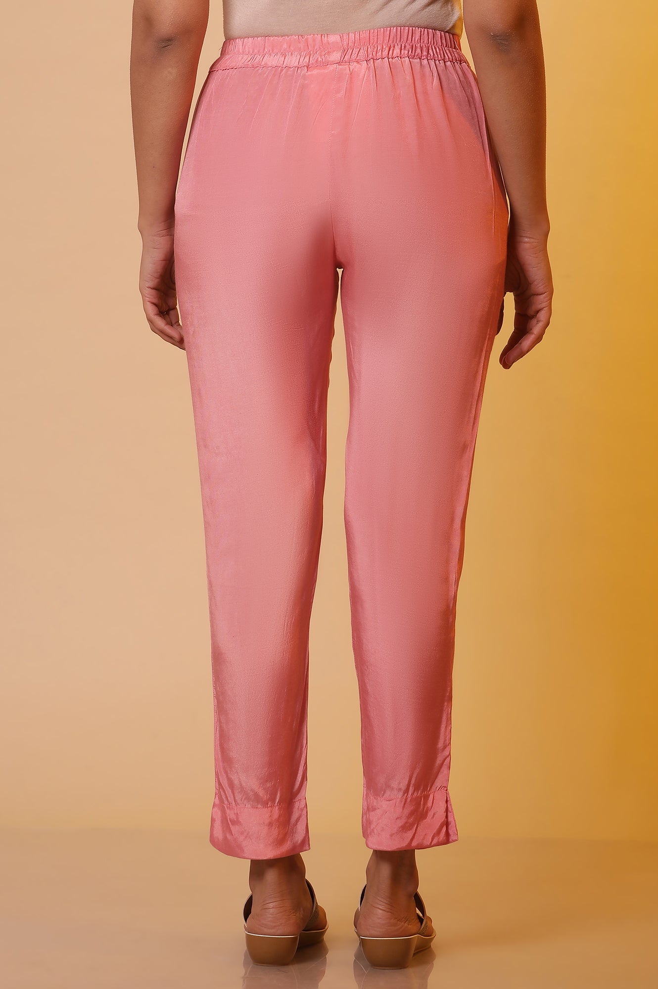 Pink Shantung Trousers