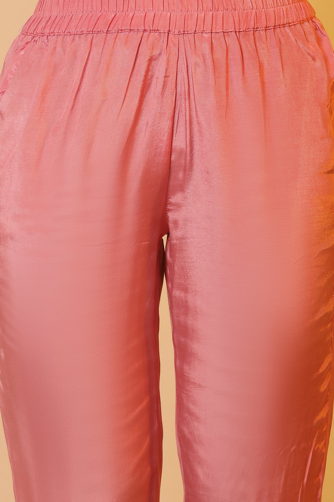 Pink Shantung Trousers