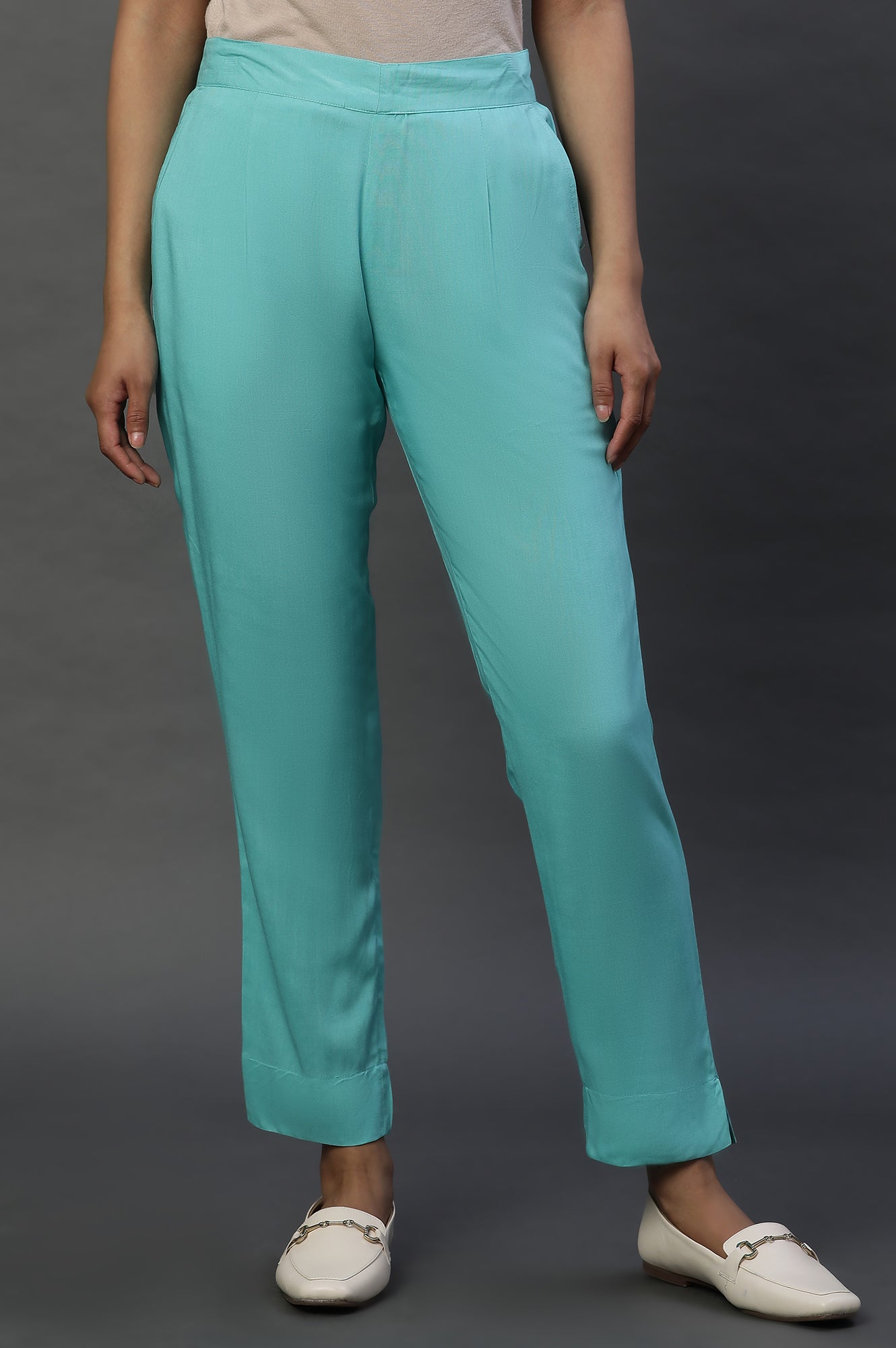 Blue Taper Fit Trousers