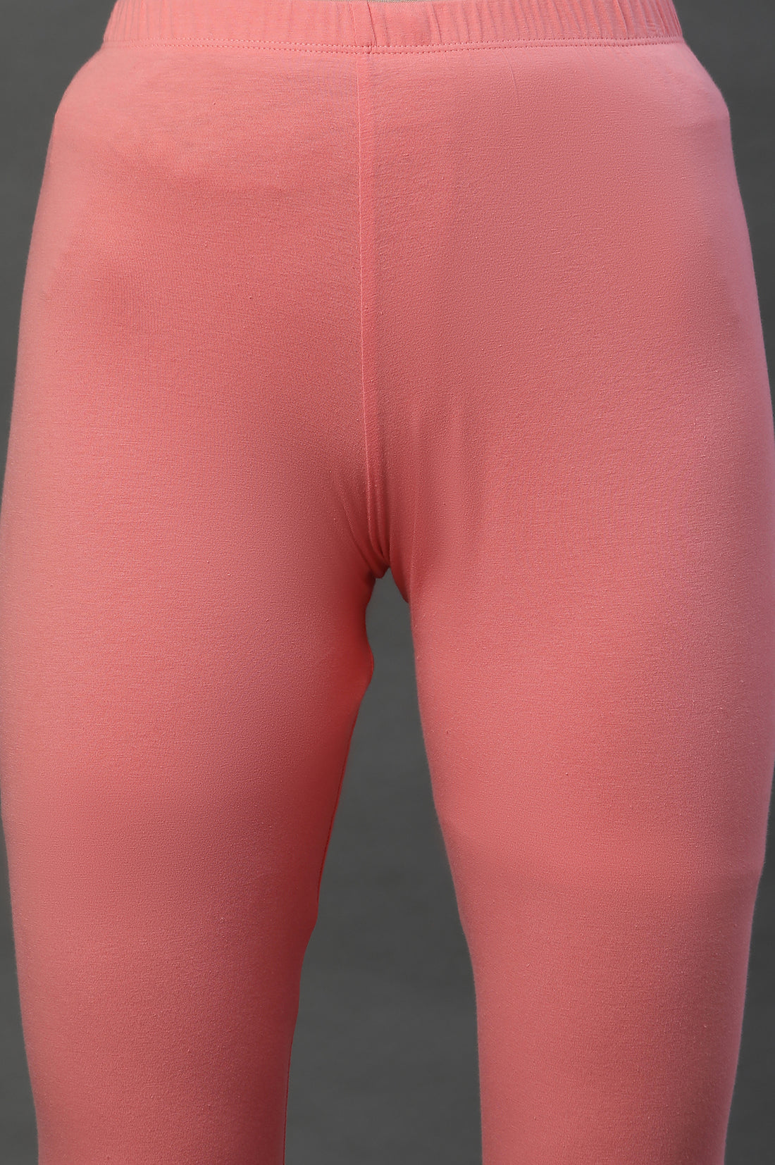 Pink Solid Cotton Lycra Tights