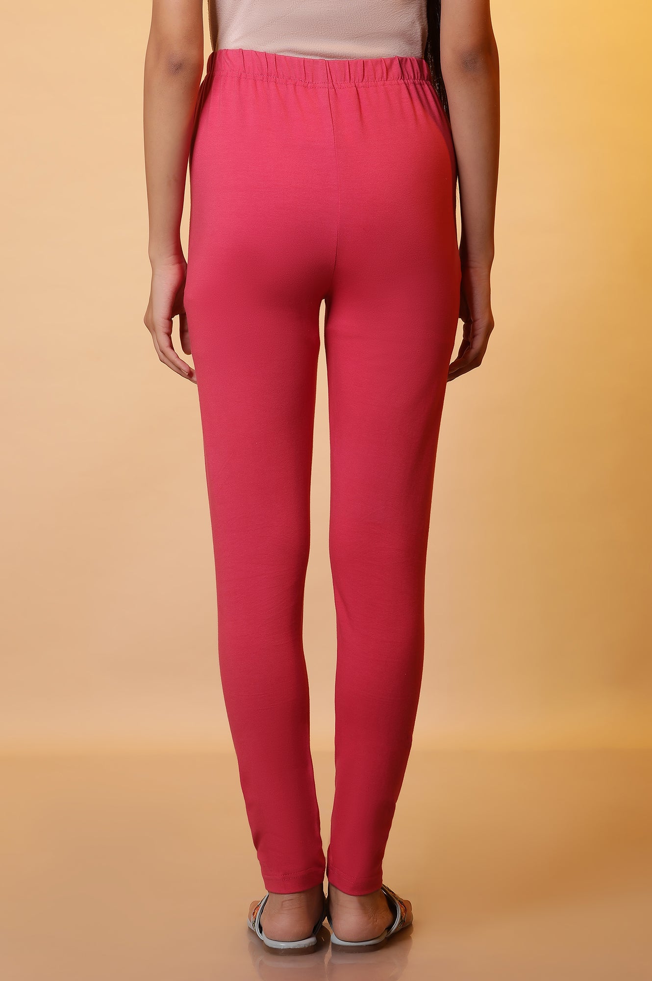 Pink Cotton Lycra Tights