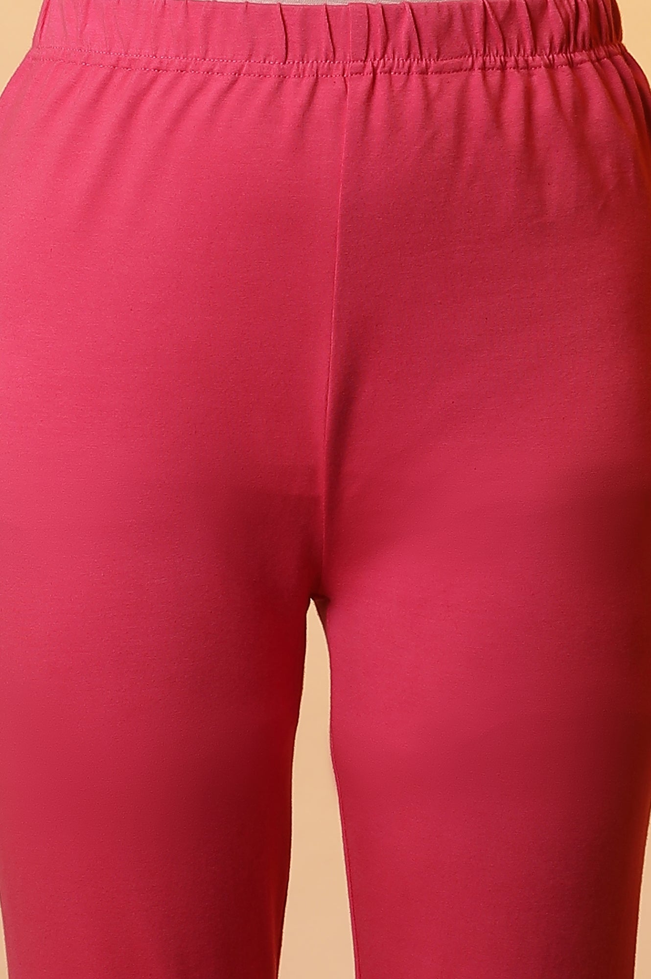 Pink Cotton Lycra Tights