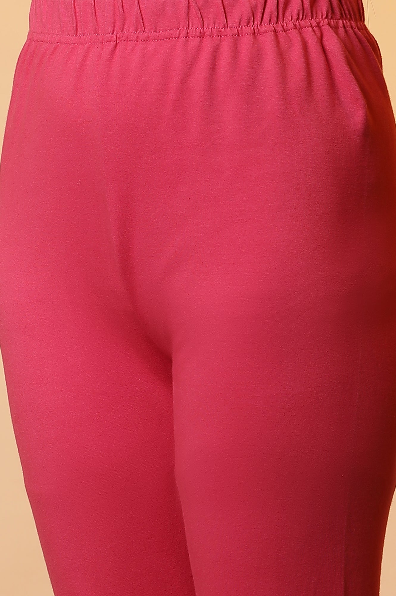 Pink Cotton Lycra Tights