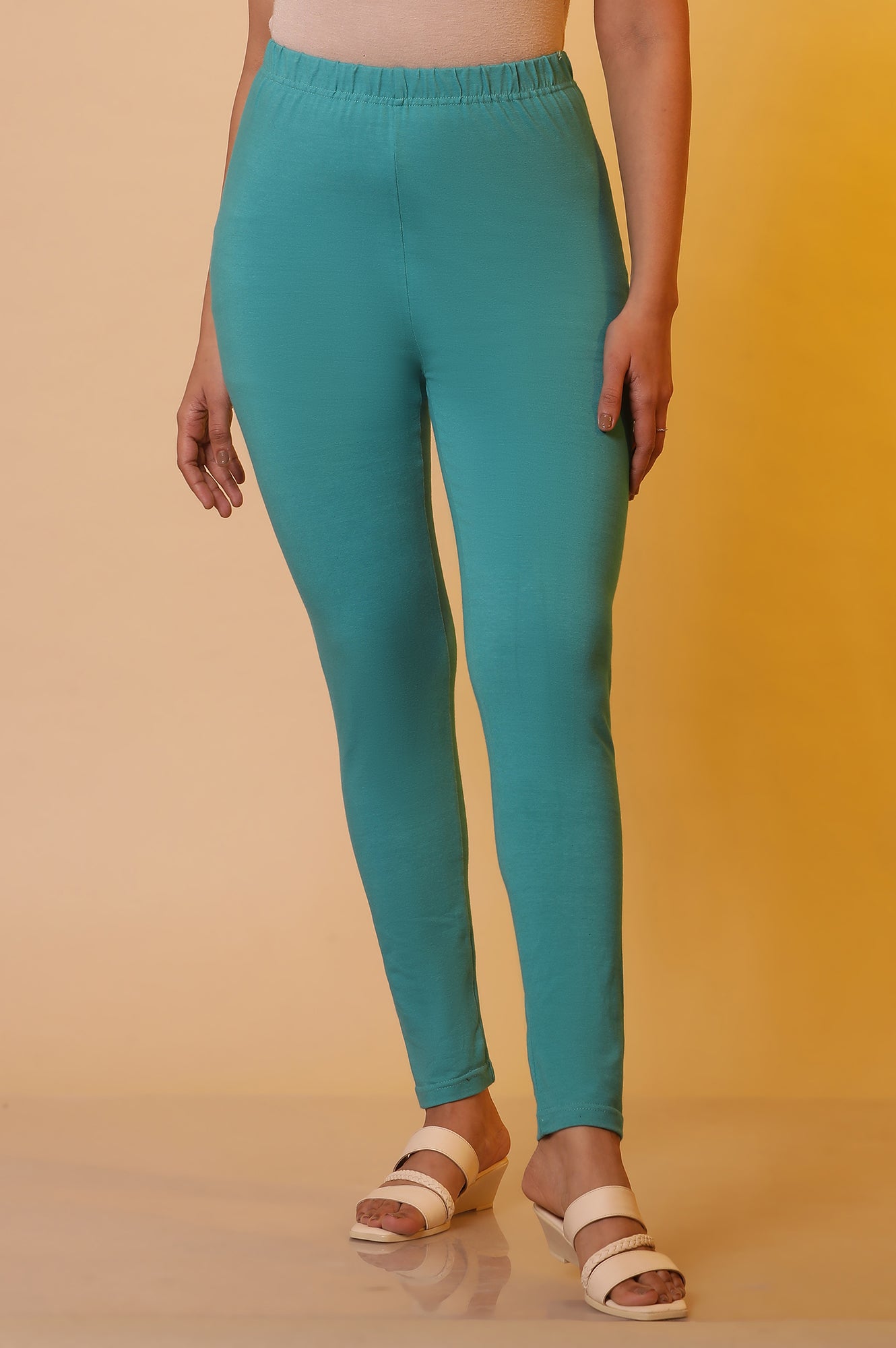 Green Cotton Lycra Tights