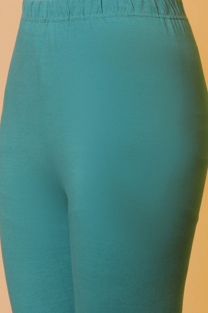 Green Cotton Lycra Tights