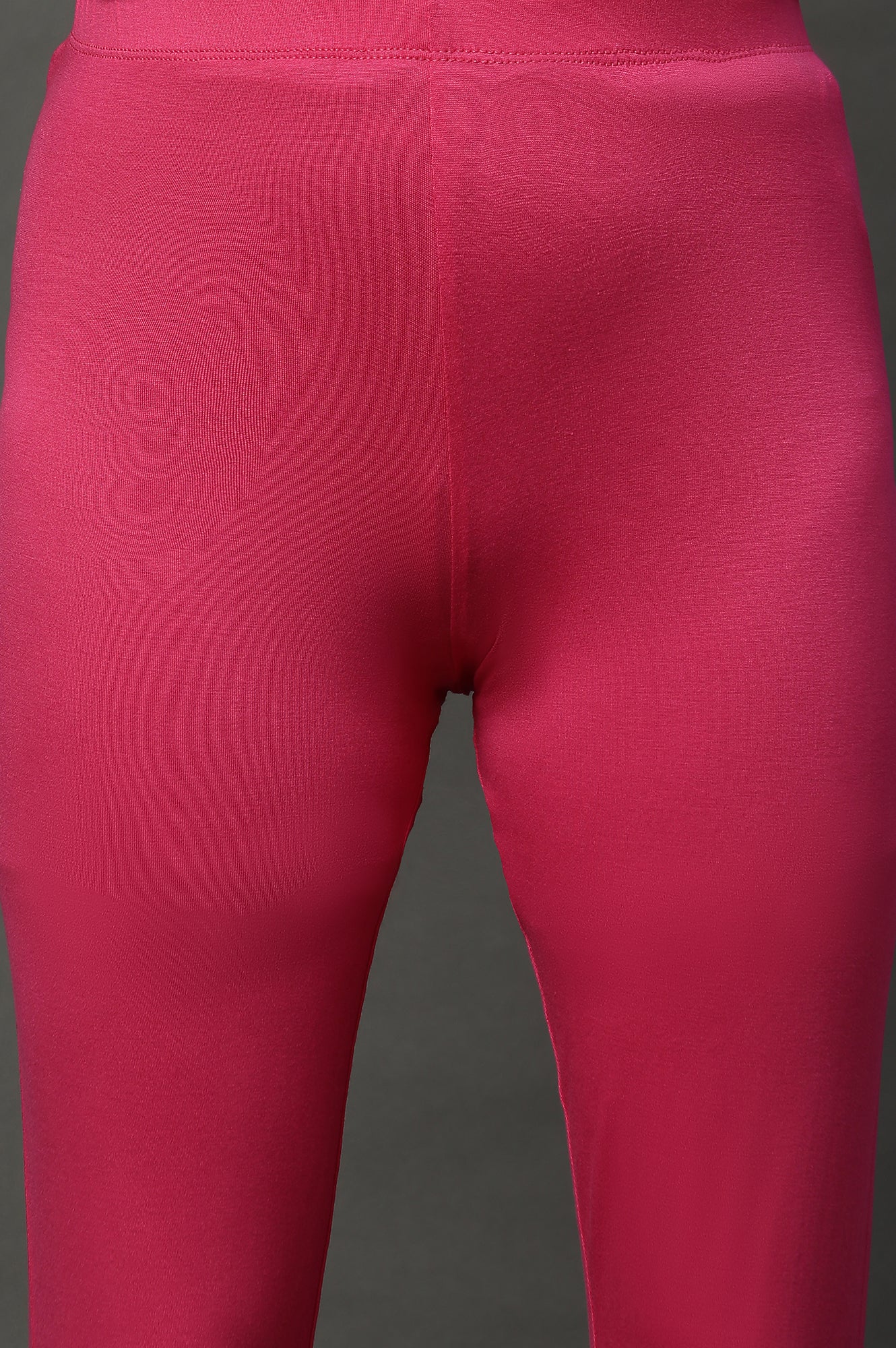 Pink Solid Lycra Tights