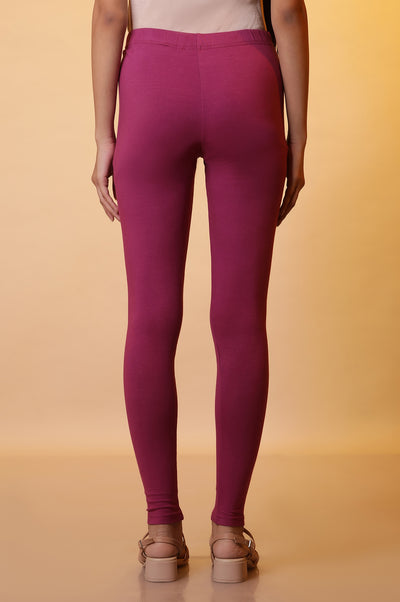 Purple Cotton Lycra Tights