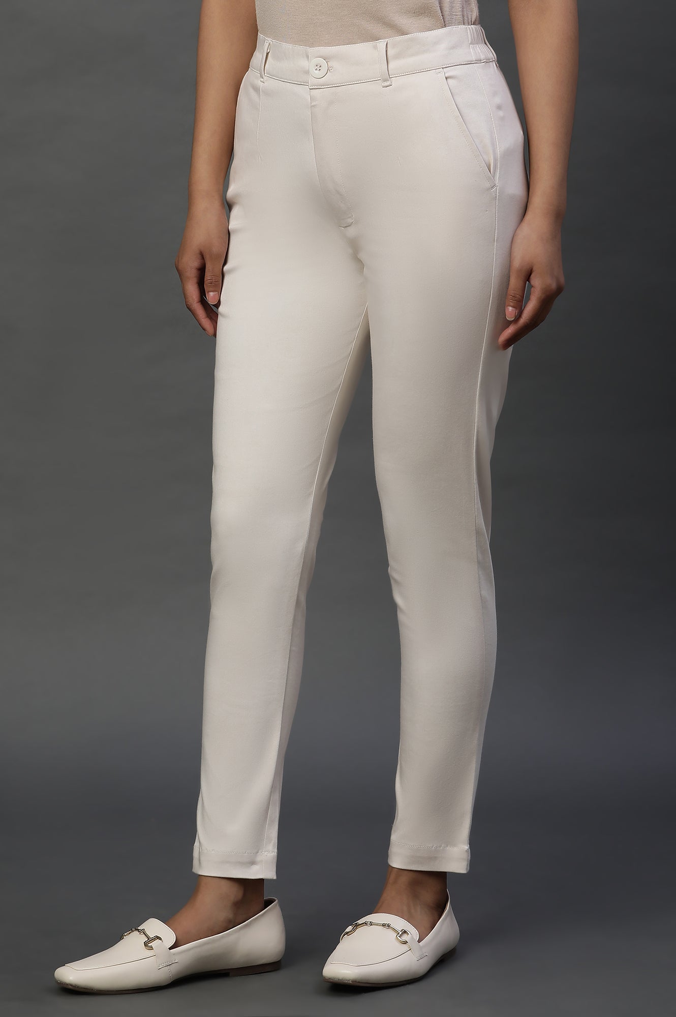 White Sleek and Comfy Slim Pants