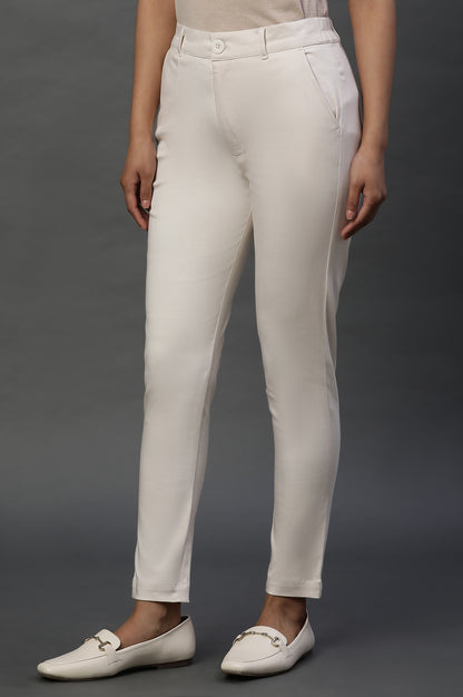 White Sleek and Comfy Slim Pants