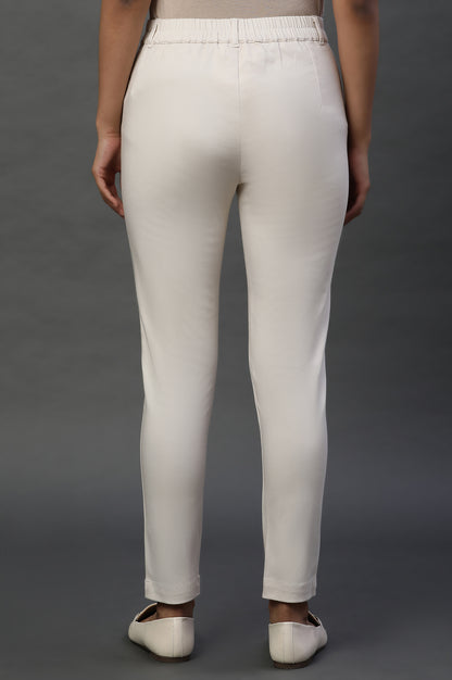 White Sleek and Comfy Slim Pants