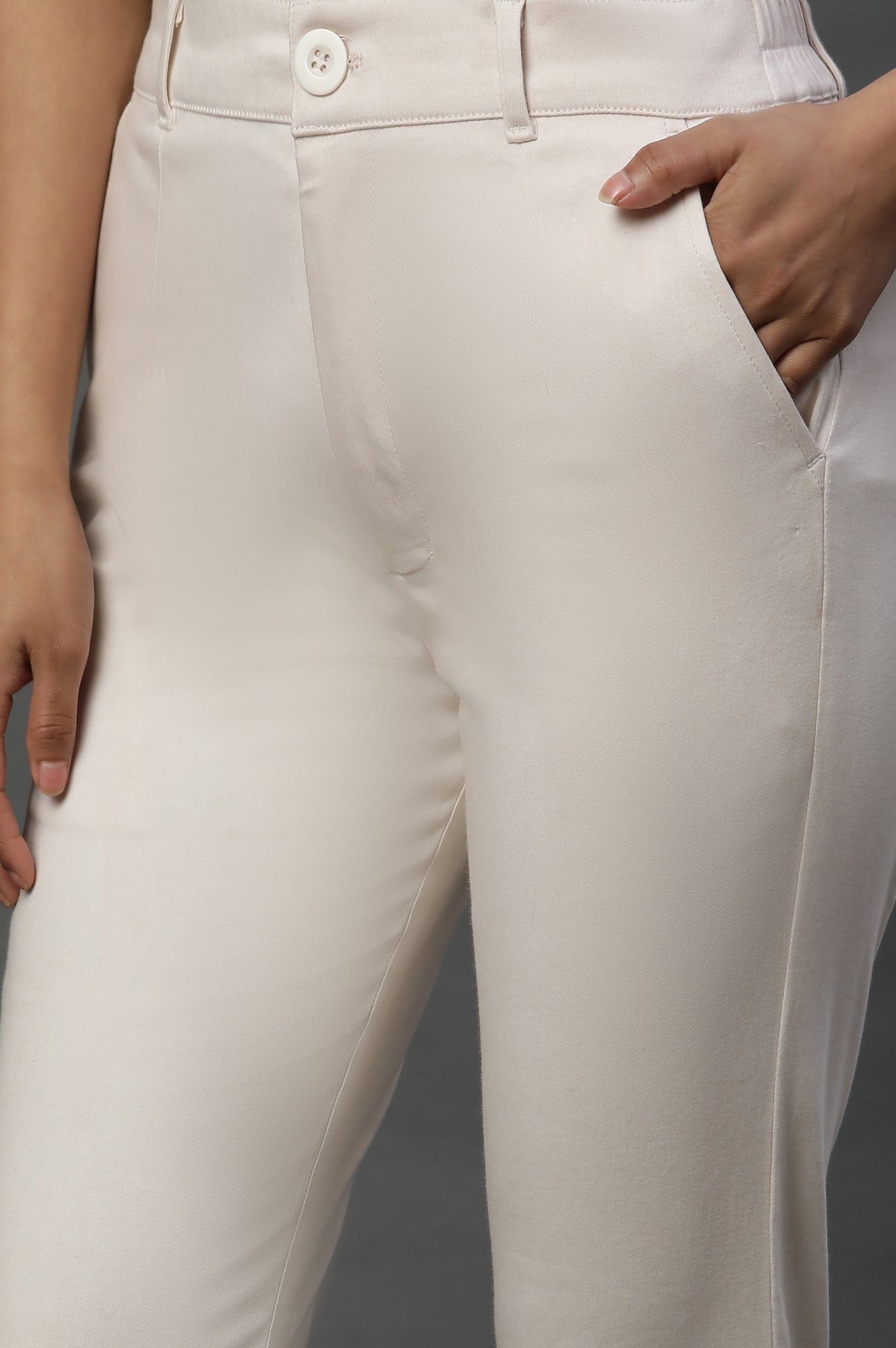 White Sleek and Comfy Slim Pants