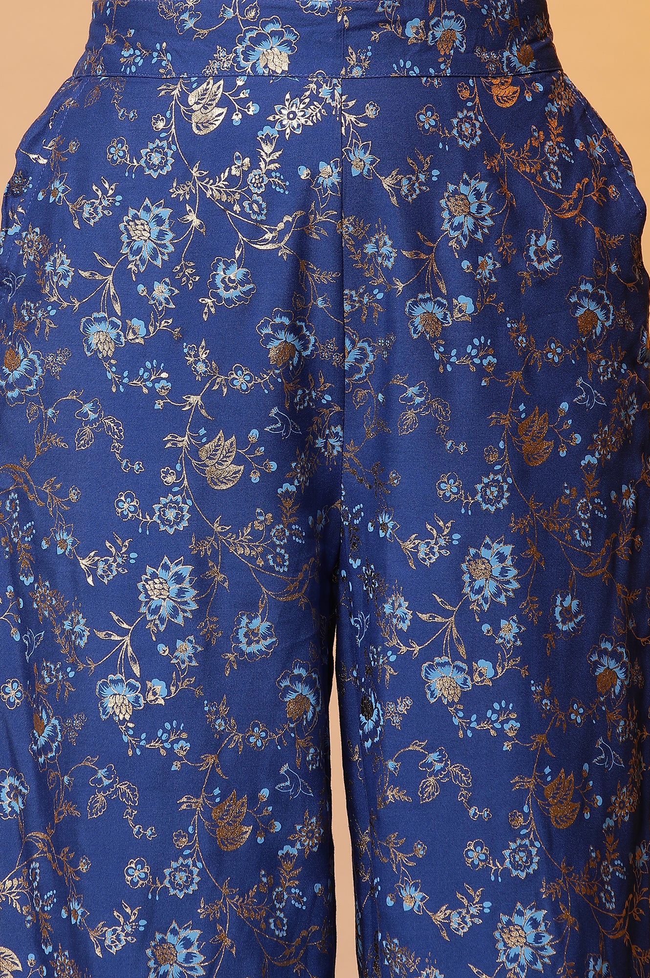 Blue Floral Printed Palazzo