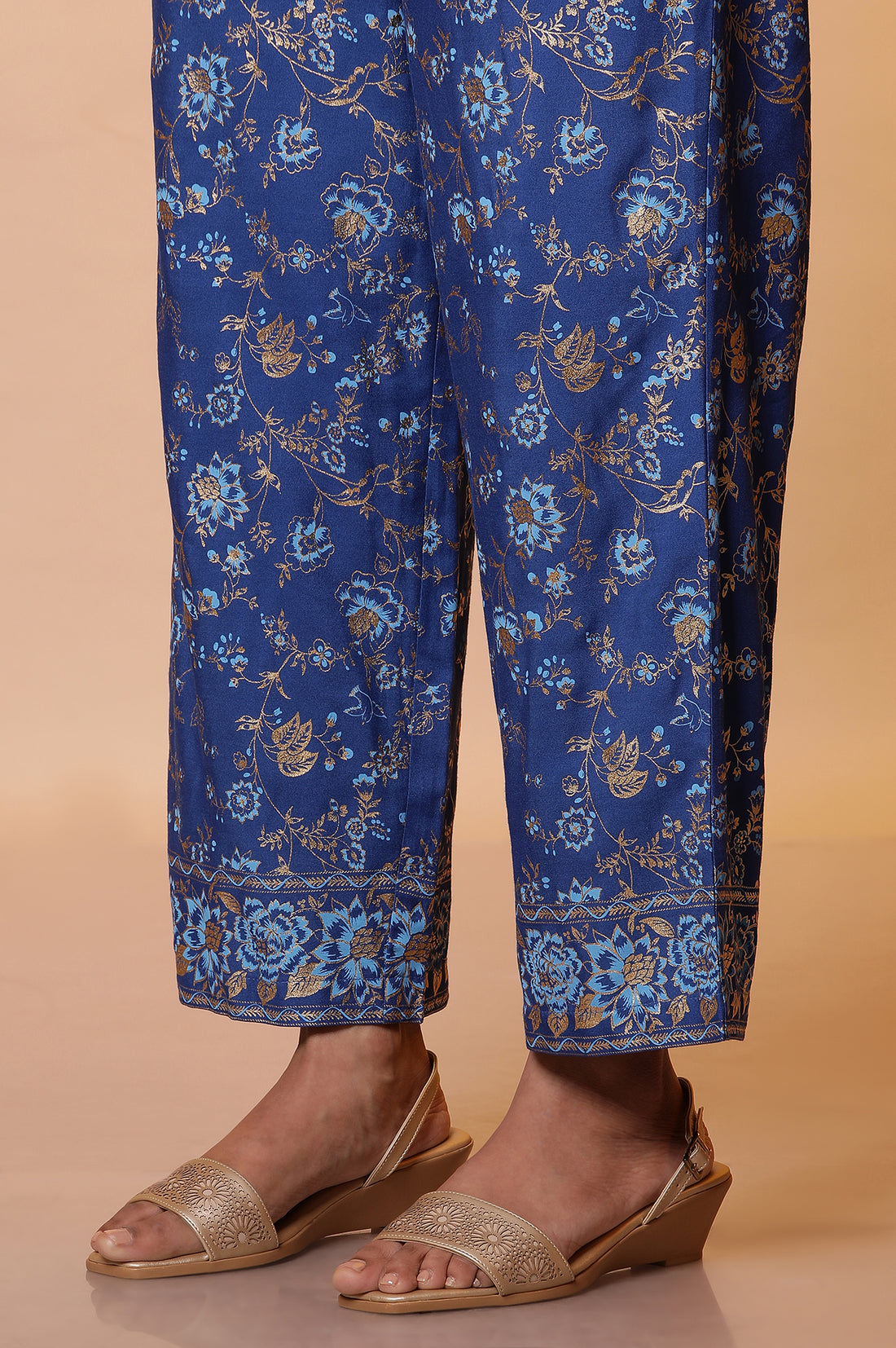 Blue Floral Printed Palazzo