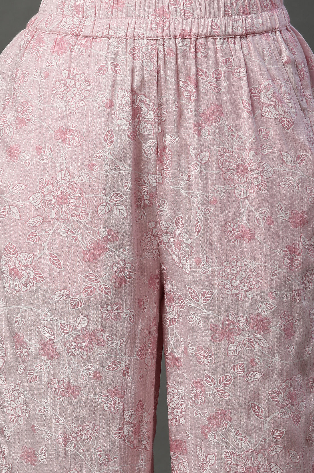 Pink Floral Printed Narrow Palazzos