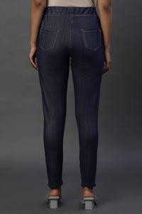 Blue Knitted Jeggings