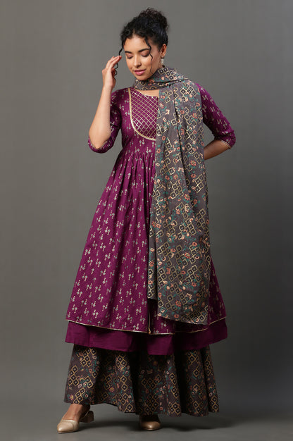 Grey Georgette Festive Dupatta