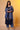 Blue Floral Printed Stole with Border