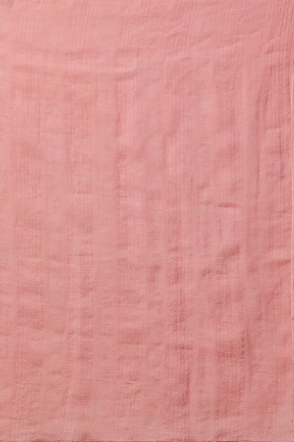 Peach Yarn-Dyed Cotton Dupatta