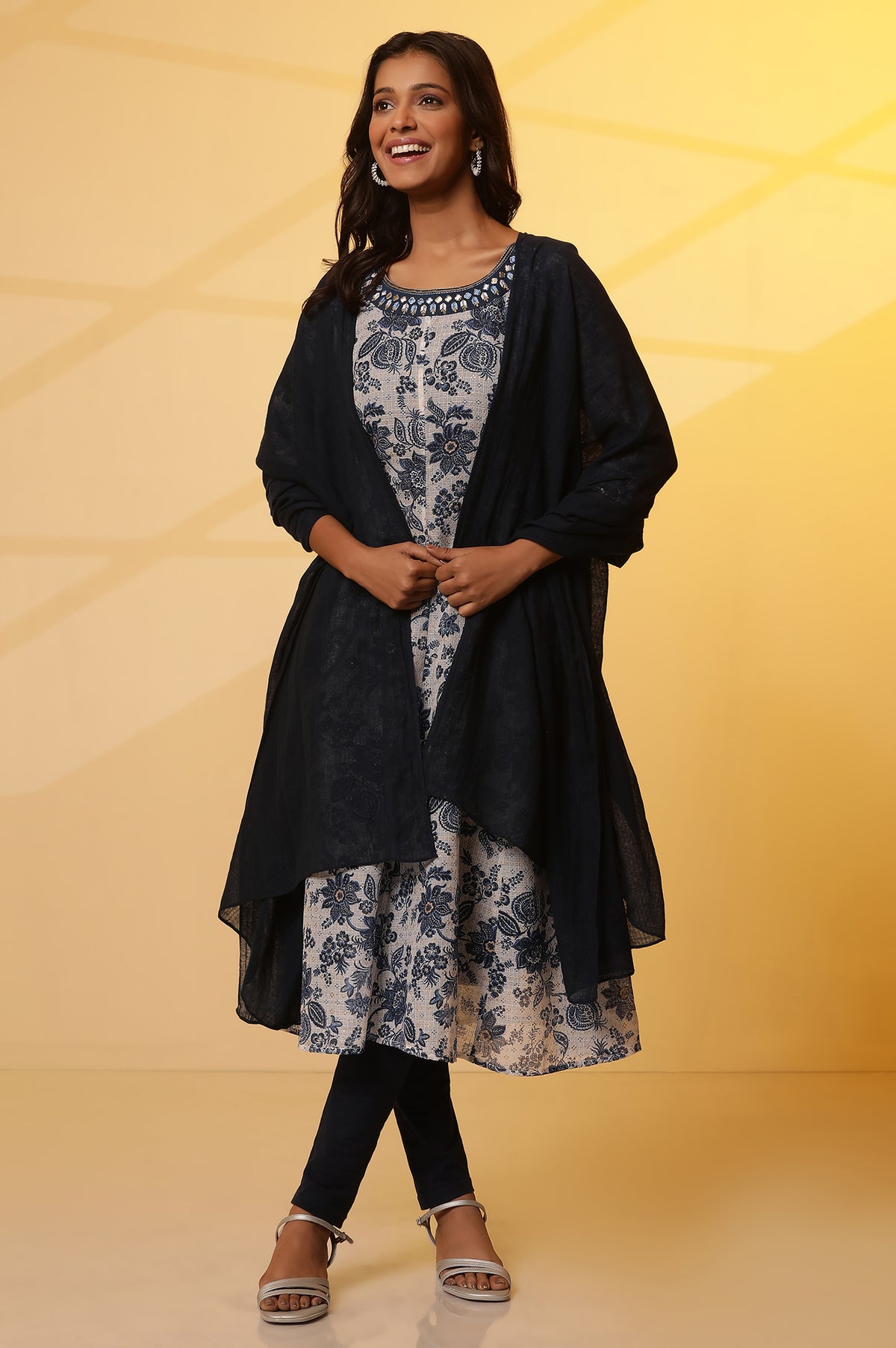 Blue Cotton South Stripe Dupatta - FS