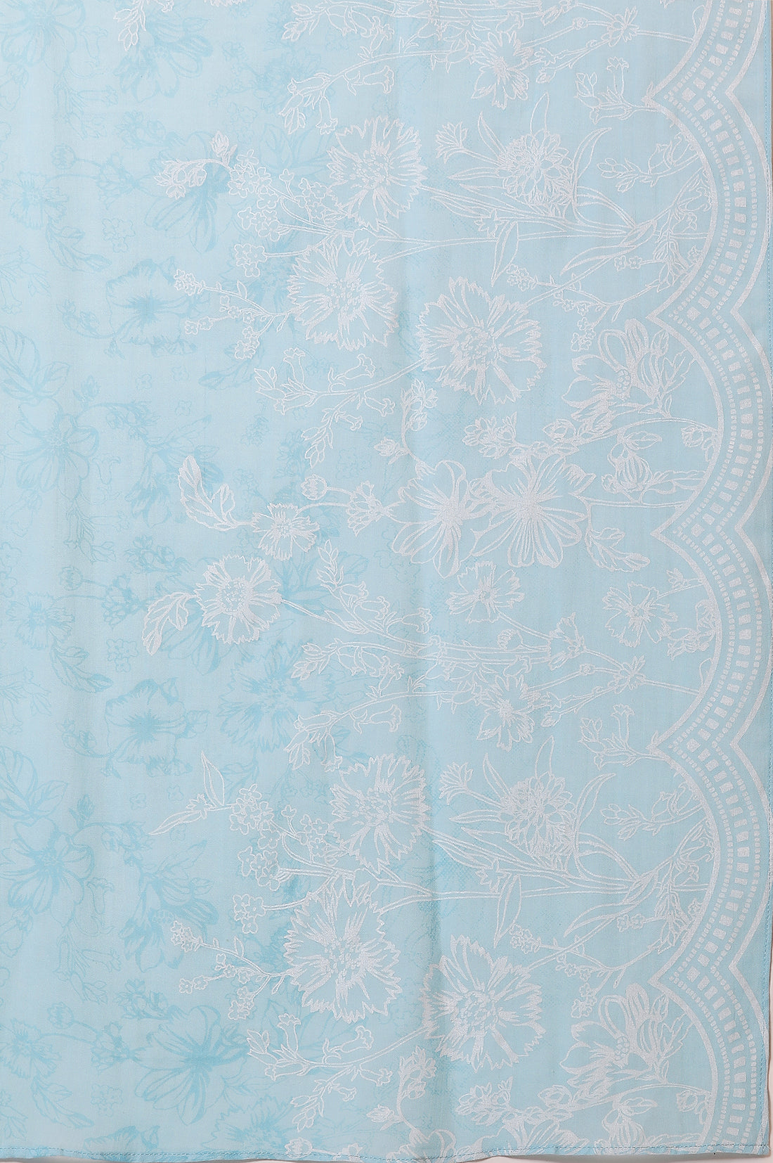 White Floral Printed Kurta, Palazzos and Dupatta Set