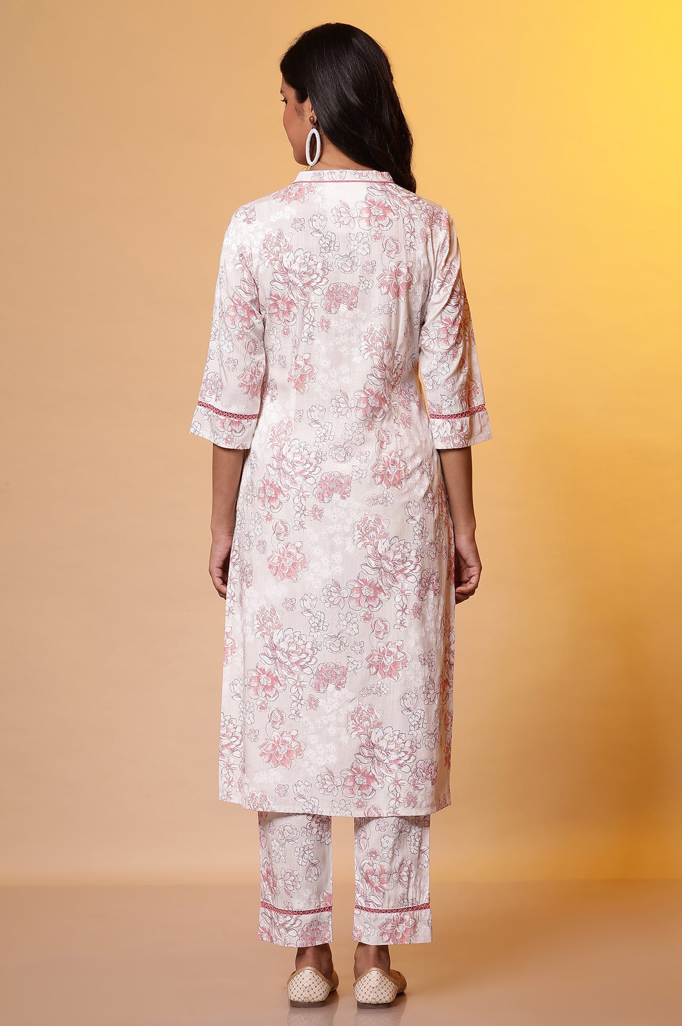 Pink Floral Printed Kurta and Palazzo Co-ord Set